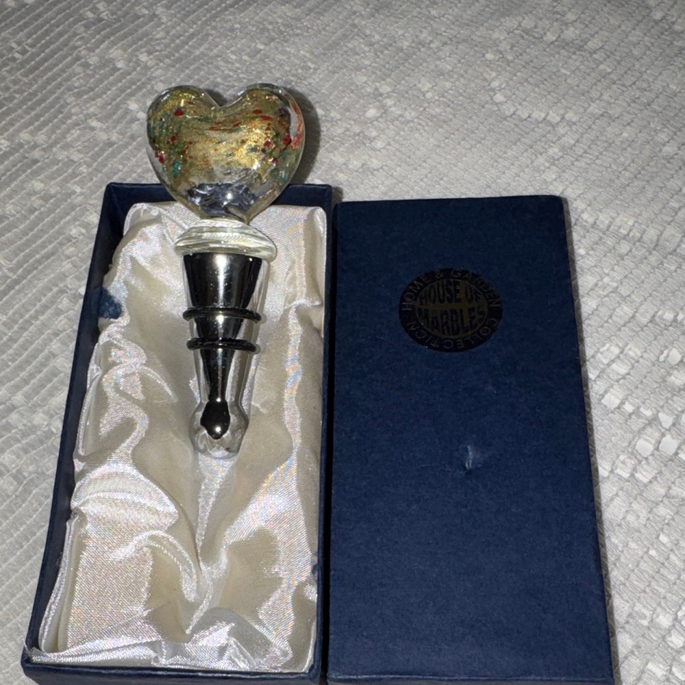 House of Marbles Art Glass Wine Bottle Stopper - Home & Garden Collection NIB